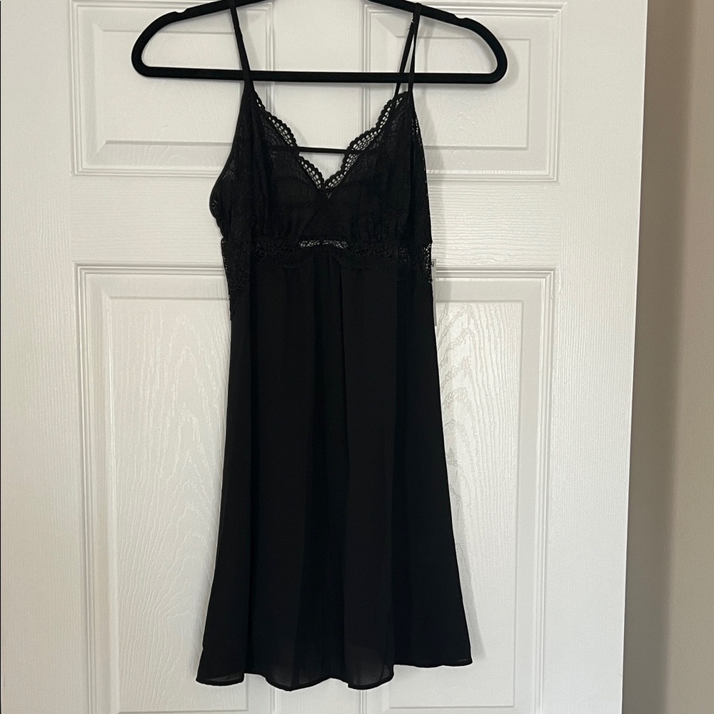 INC Elegant Black Lace Chemise